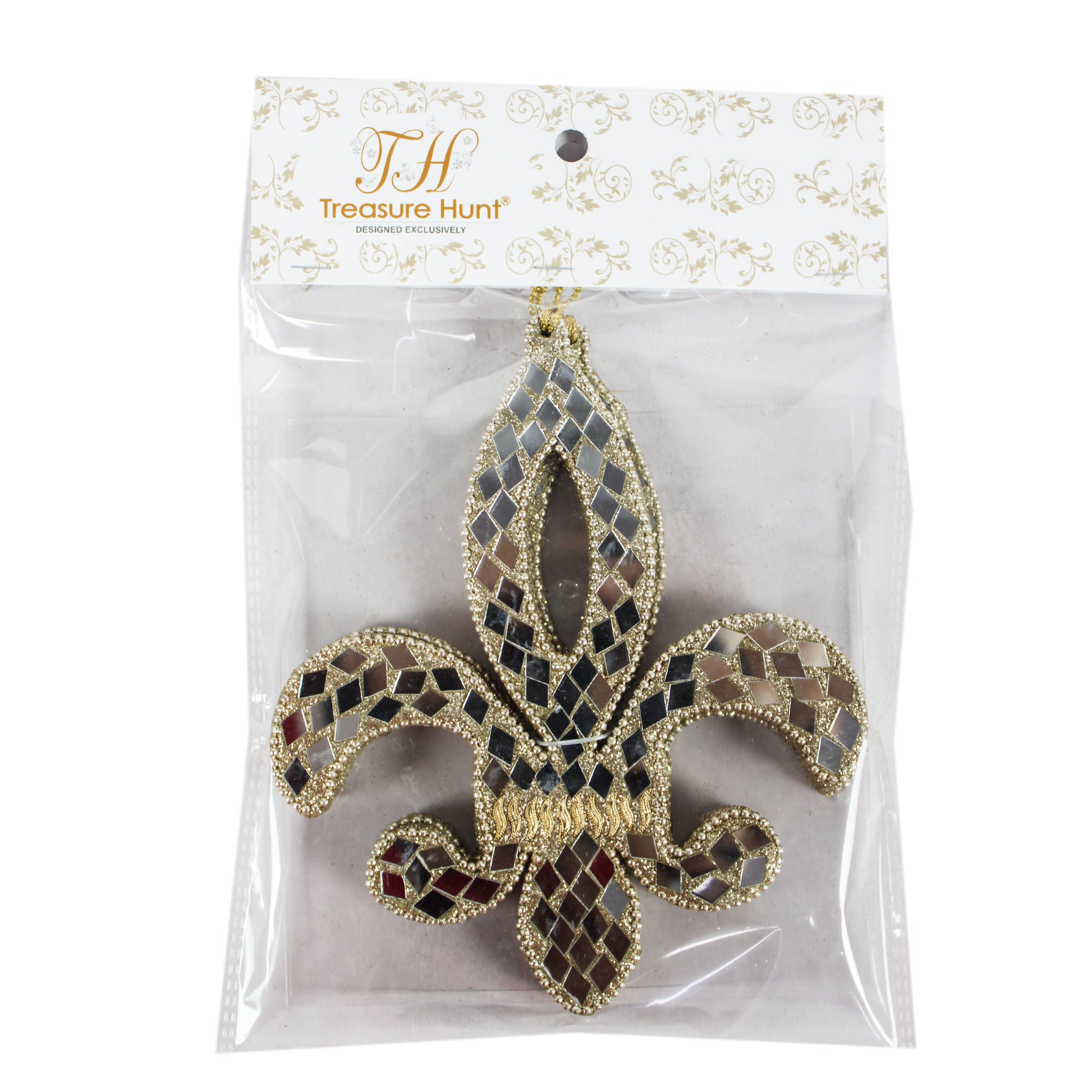 Set of 3 Mirror "Lily" Flower Shaped Christmas Tree Ornaments